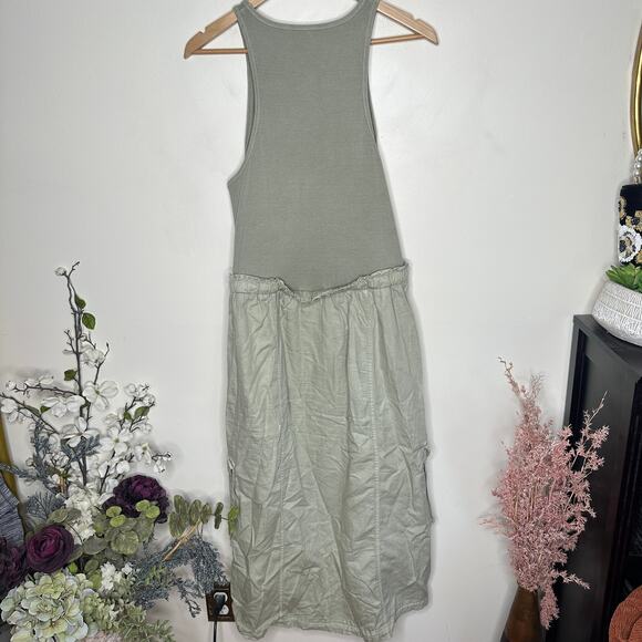 ANTHROPOLOGIE x DAILY PRACTICE High-Neck Tank Twofer Dress Moss Green Sz XL {G4} - Picture 4 of 6
